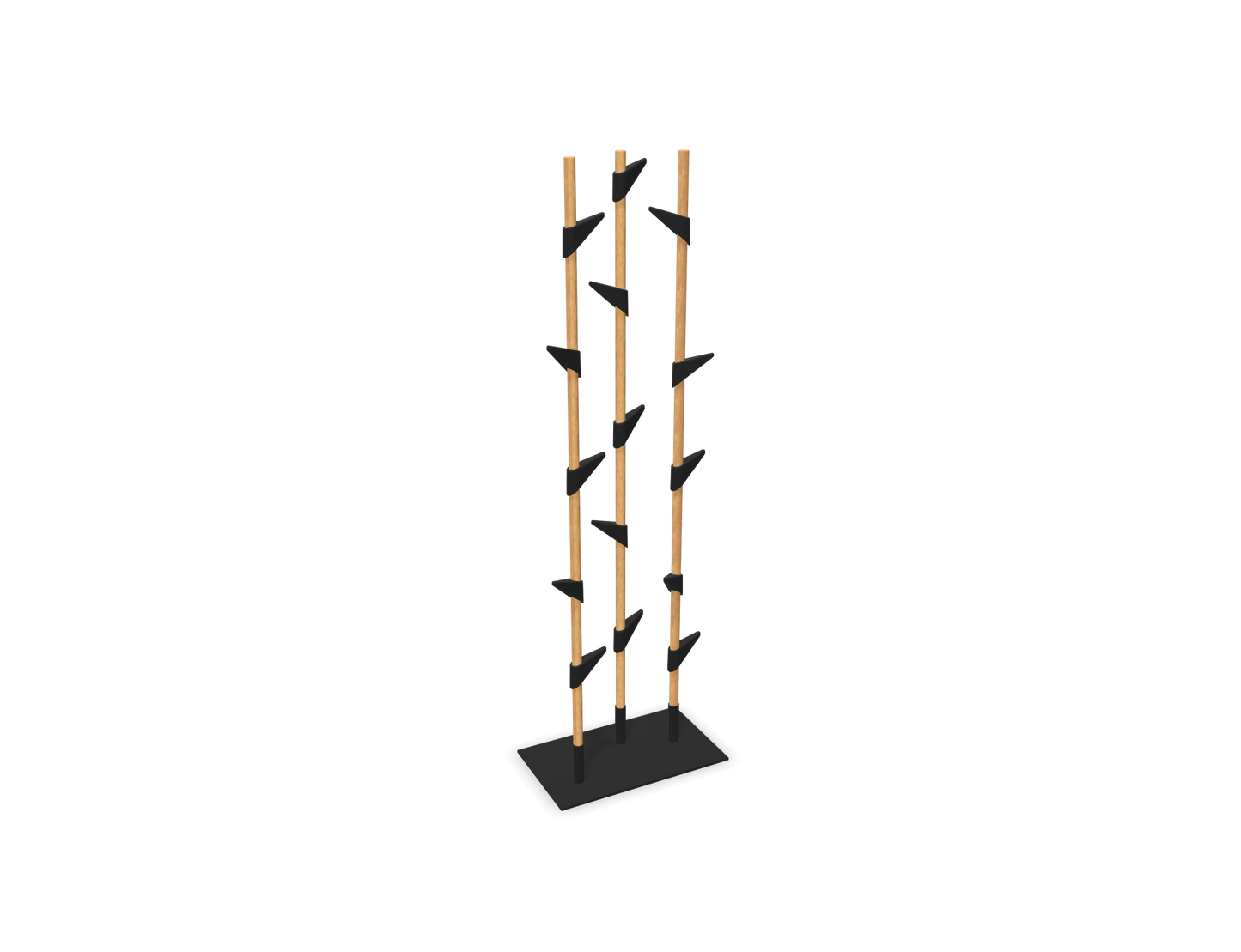 Garderobenständer Bamboo 3 in Schwarz
