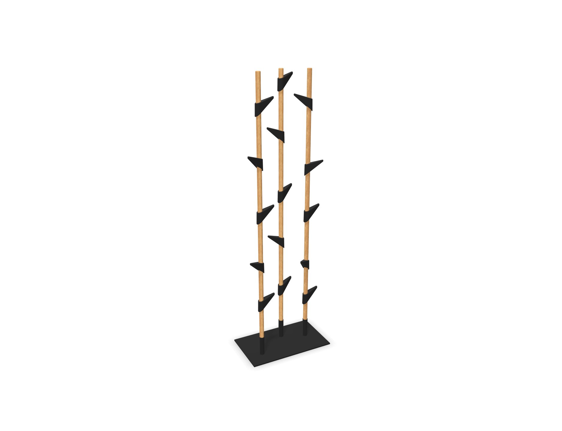 Garderobenständer Bamboo 3 in Schwarz